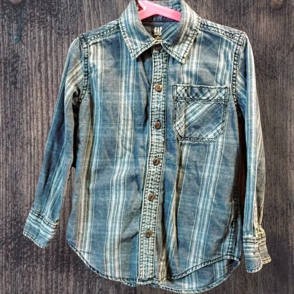 GAP Kids Boys Denim Shirt Size Small